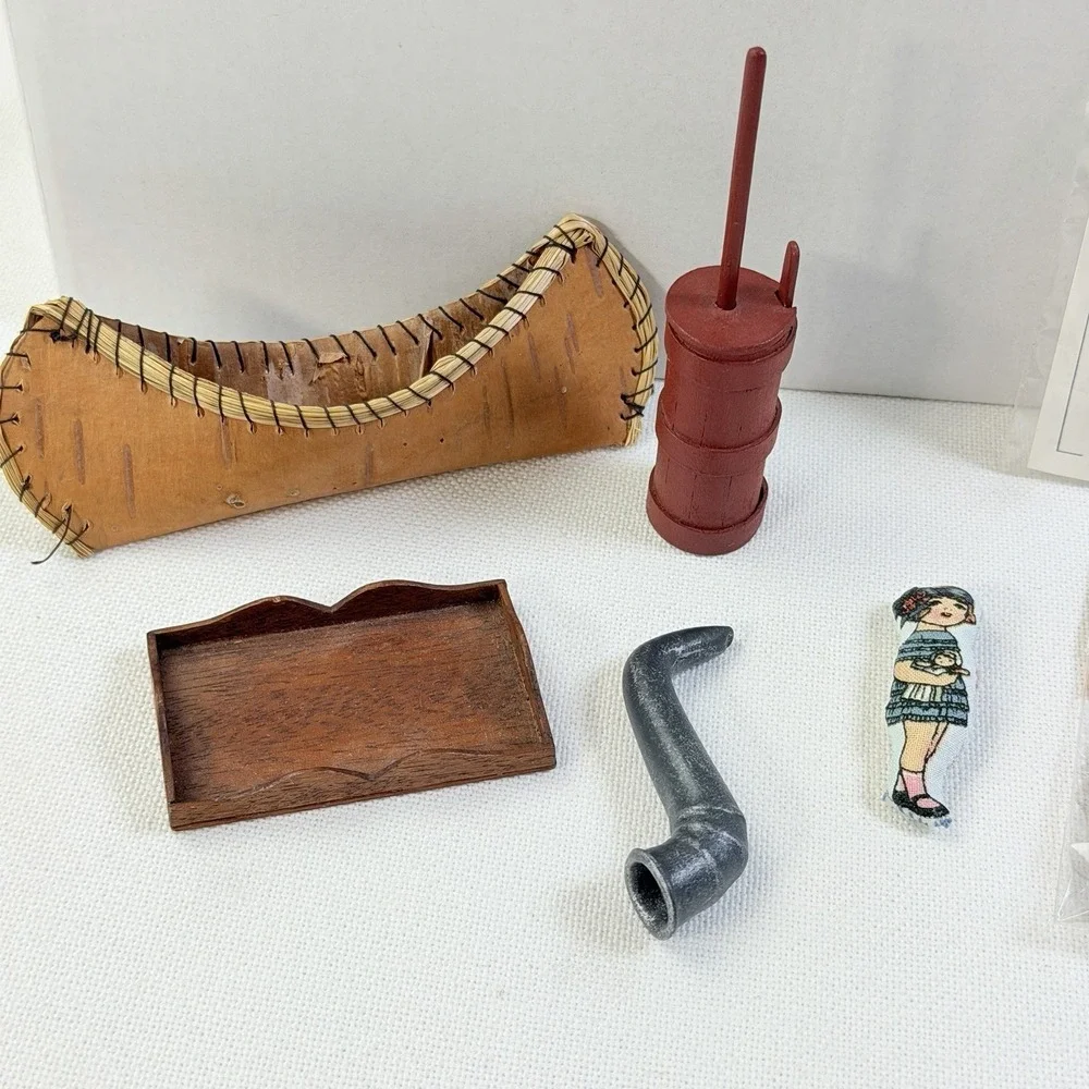 Doll & Dollhouse Miniature Accessories Lot‎ 18 Ship Bear Crib Webster Canoe Ring
